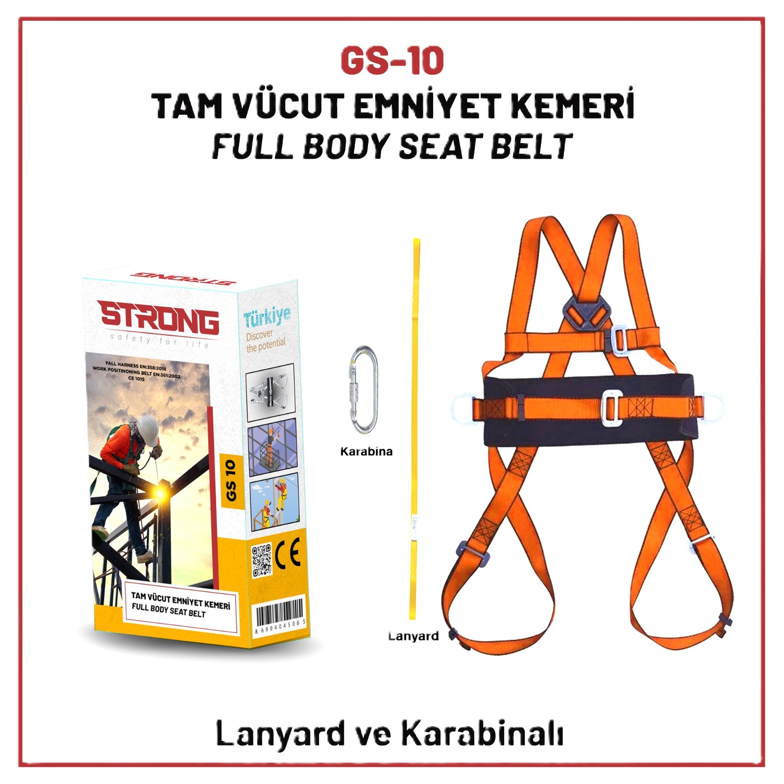 PARAŞÜT TİP TAM VÜCUT EMNİYET KEMER (LANYART)